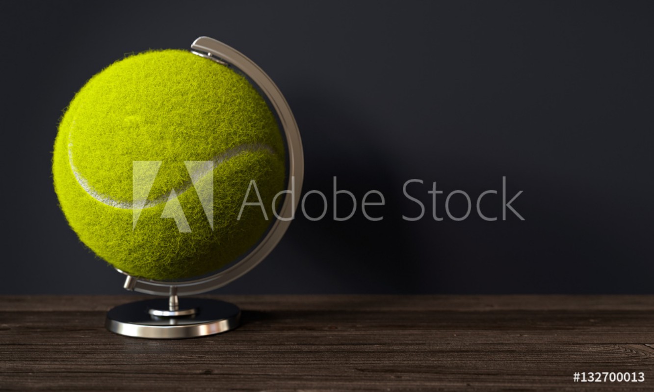 Afbeeldingen van 3d Tennisball als Globus
